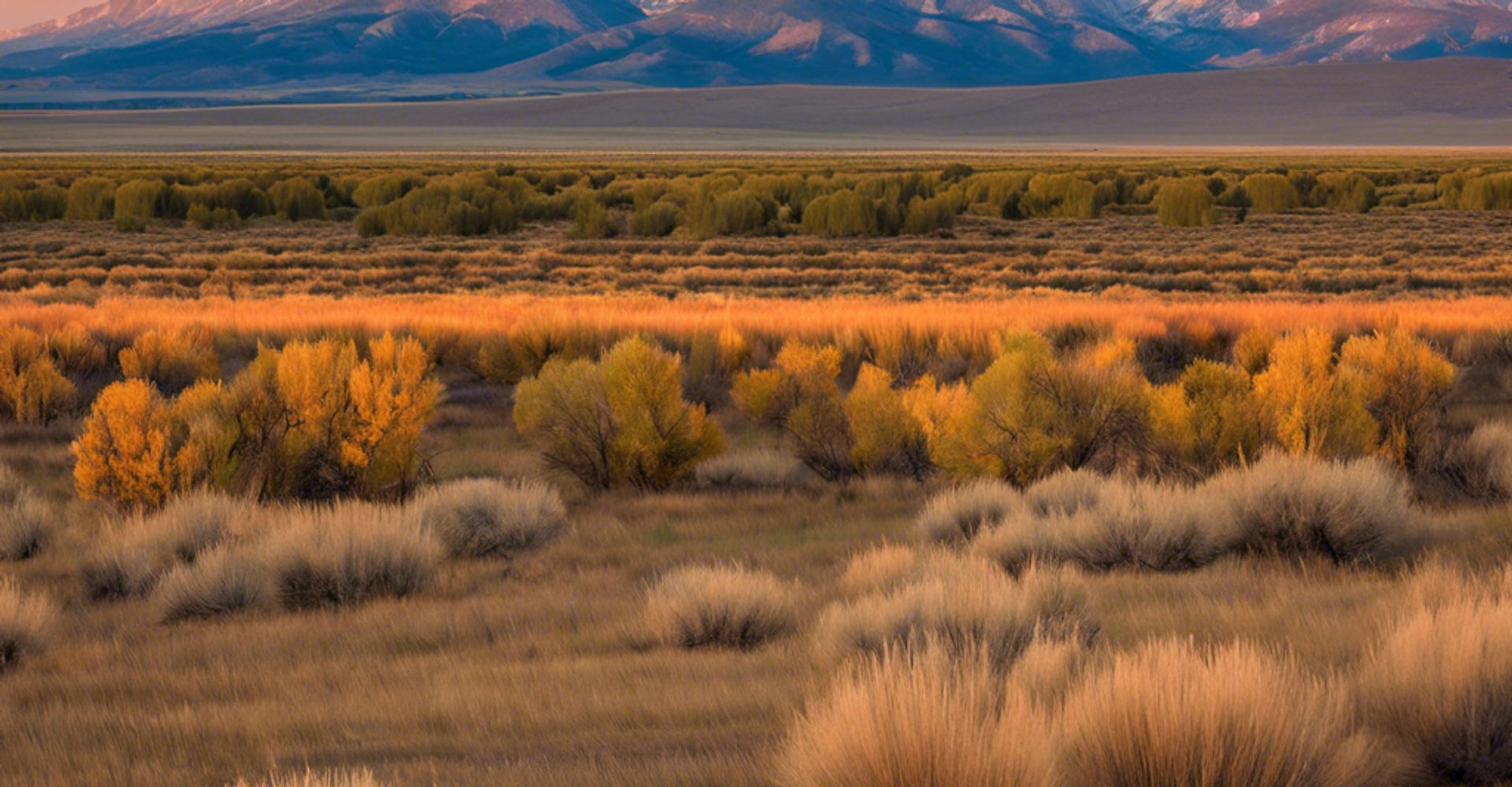The Sangre de Cristo mountains rising over the San Luis Valley at golden hour